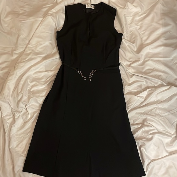 Firma Italian Black Dress with Gold Tone Accent - Picture 1 of 4